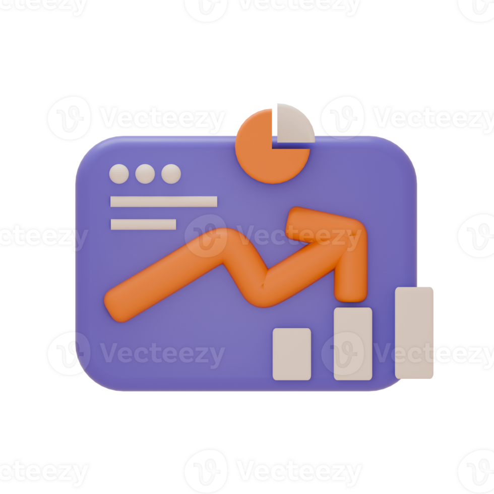 Data statistics business growth of 3d icon png