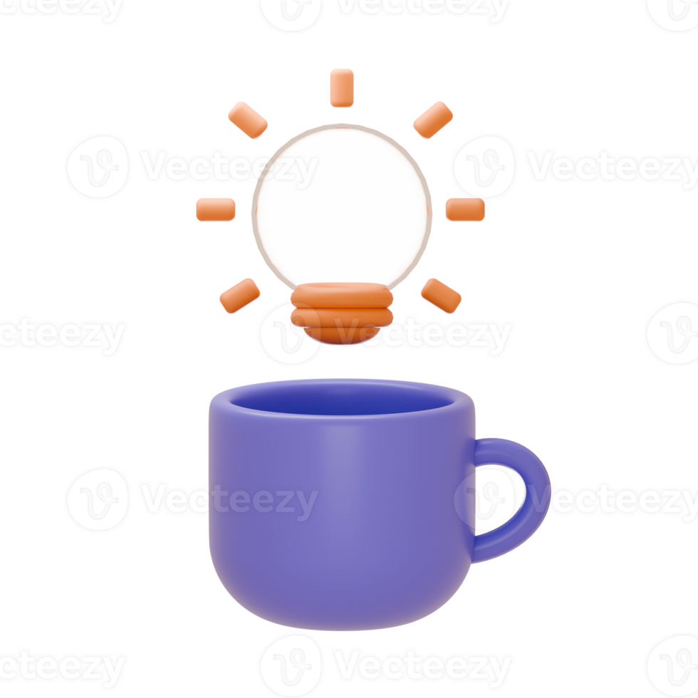 Idea with a glass coffee png