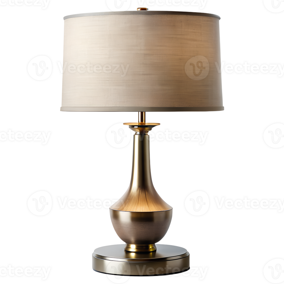modern luxury table lamp front elevation isolated on transparent background. png