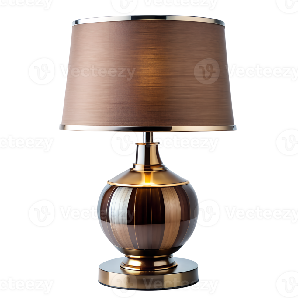 modern luxury table lamp front elevation isolated on transparent background. png