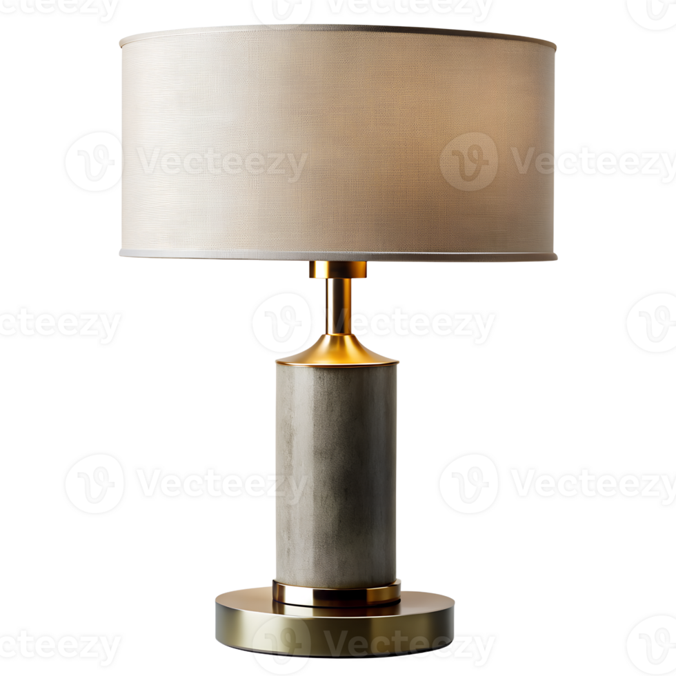 modern luxury table lamp front elevation isolated on transparent background. png
