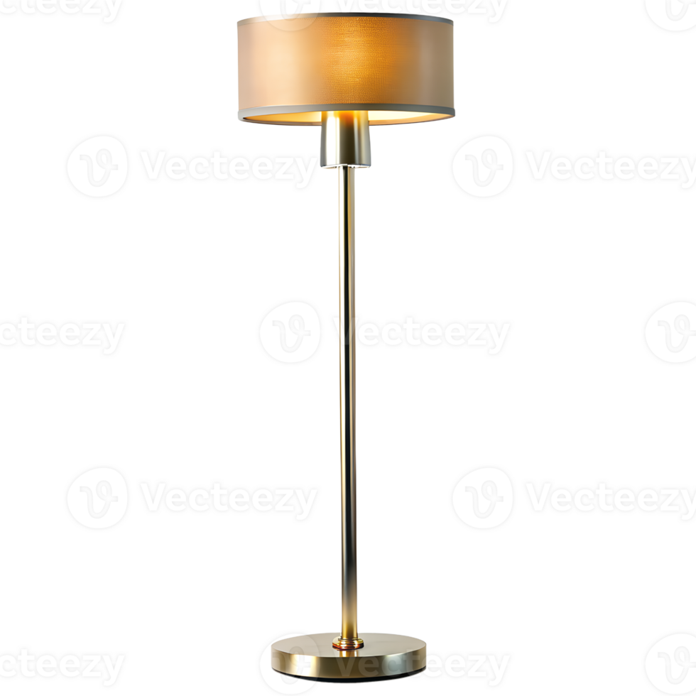 luxury floor lamp front elevation isolated on transparent background. png
