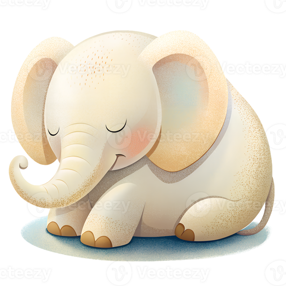 , elephant beautiful sleeping isolated on transparent background png