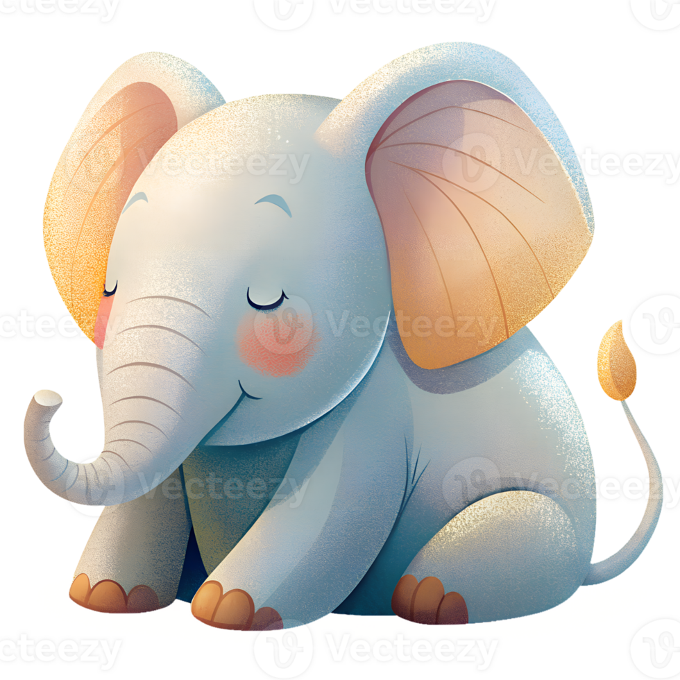 , elephant beautiful sleeping isolated on transparent background png