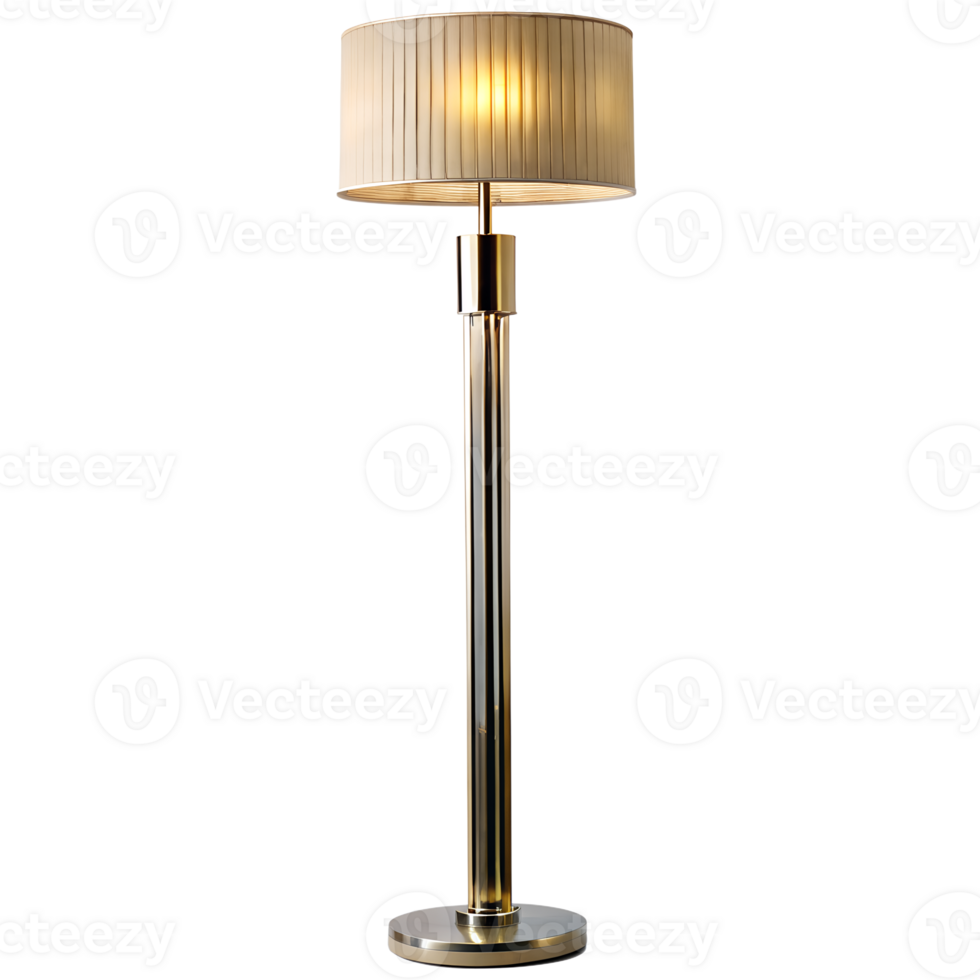 lusso pavimento lampada davanti elevazione isolato su trasparente sfondo. png
