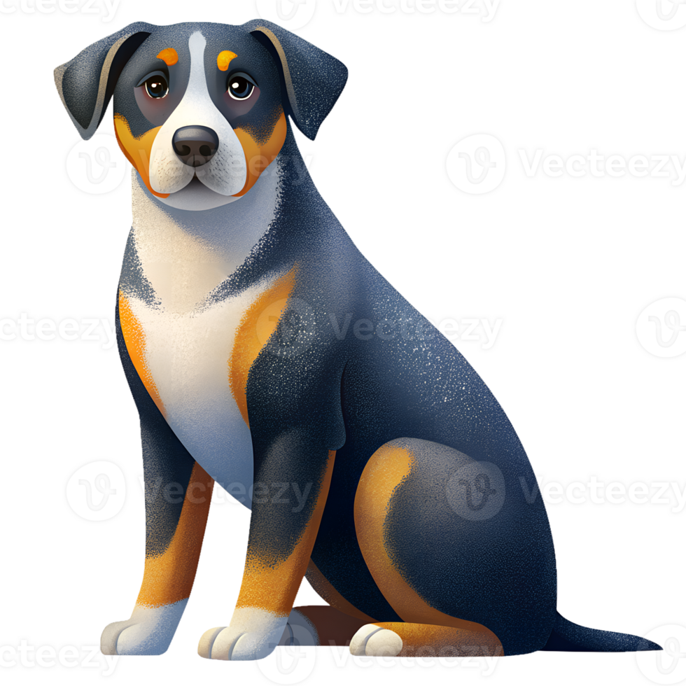 , greater swiss mountain dog sitting. isolated on transparent background png