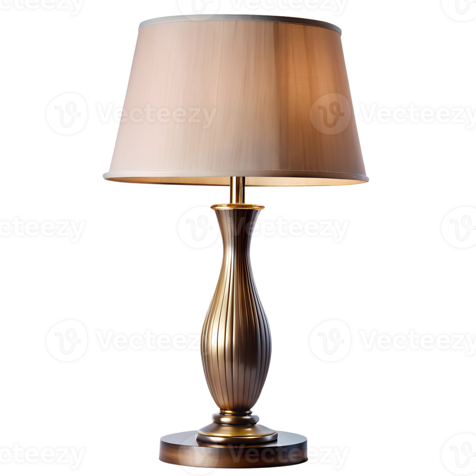 modern luxury table lamp front elevation isolated on transparent background. png