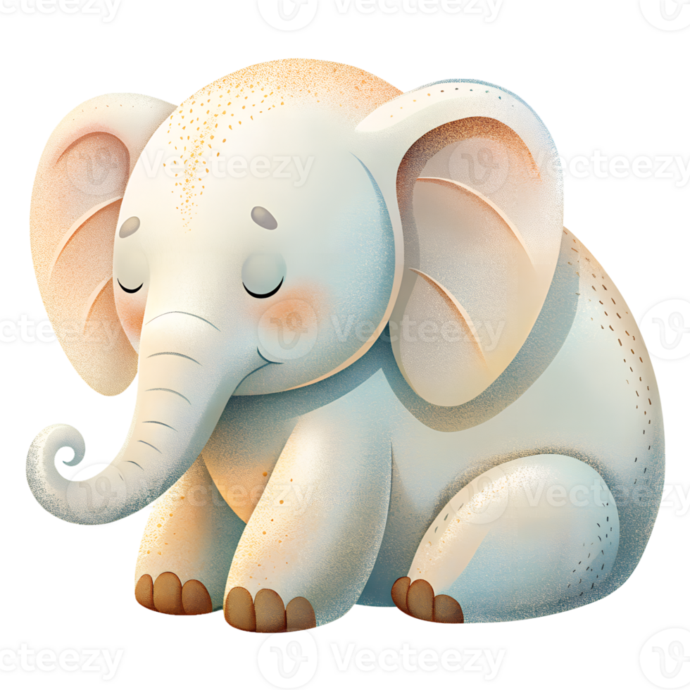 , elephant beautiful sleeping isolated on transparent background png