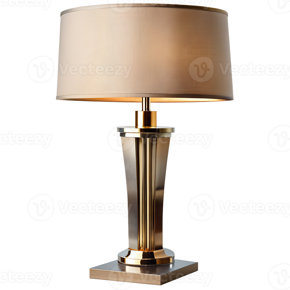 modern luxury table lamp front elevation isolated on transparent background. png