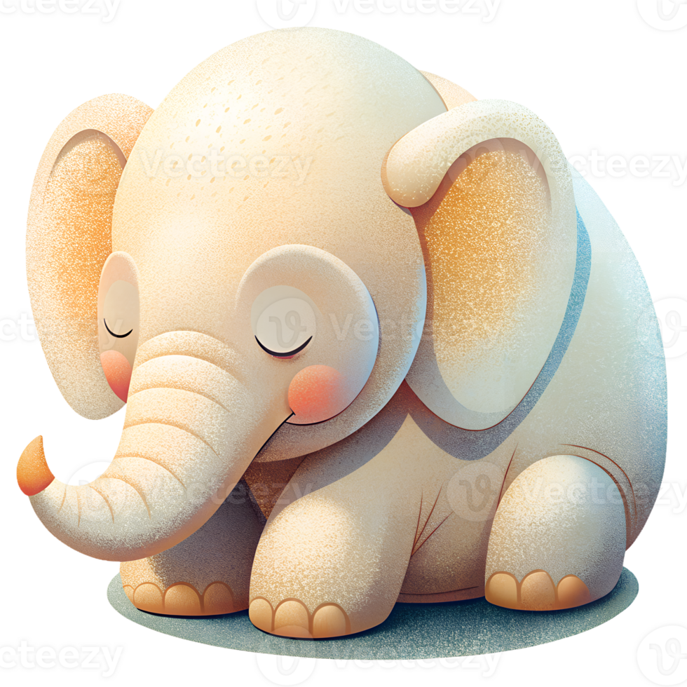 , elephant beautiful sleeping isolated on transparent background png