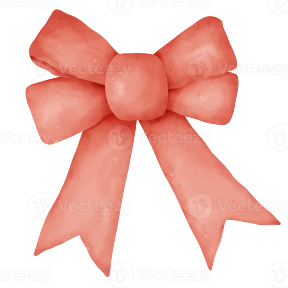 Red ribbon bow watercolor png