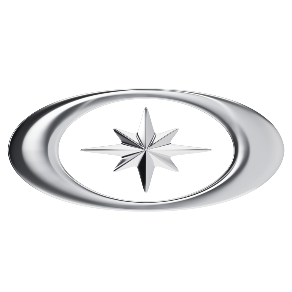 Y2K Chrome Star Eye png