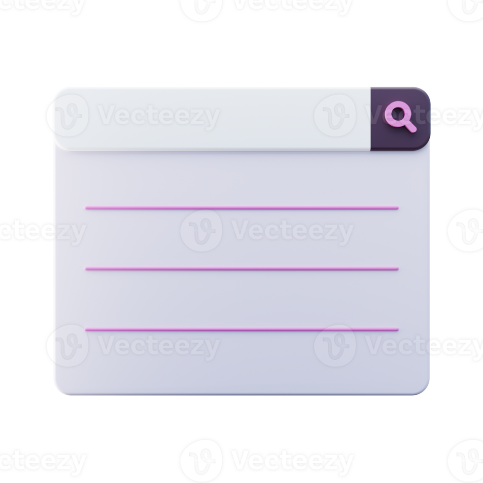 Browser Search Bar 3D Render png