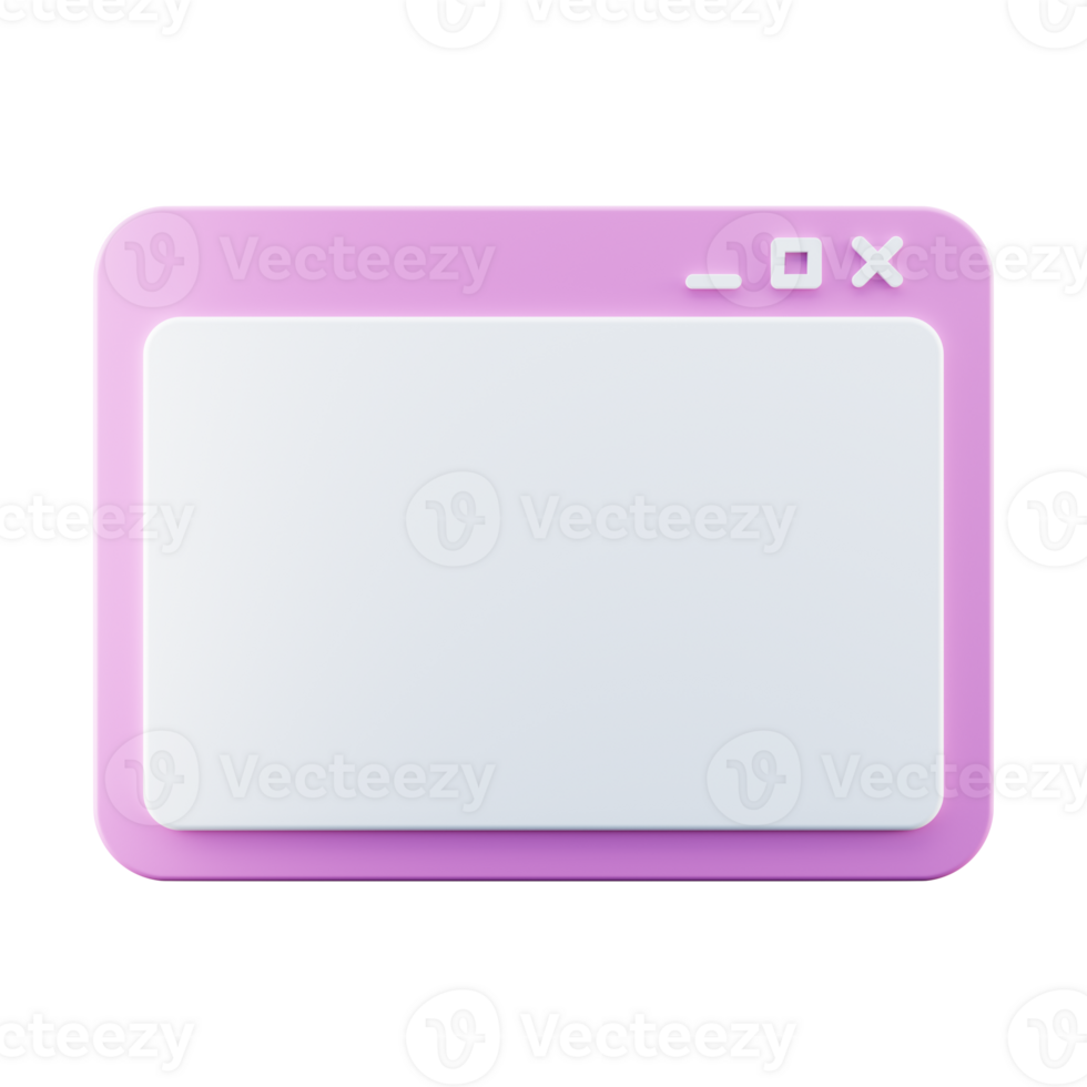 Desktop Pop Up Window 3D Render png