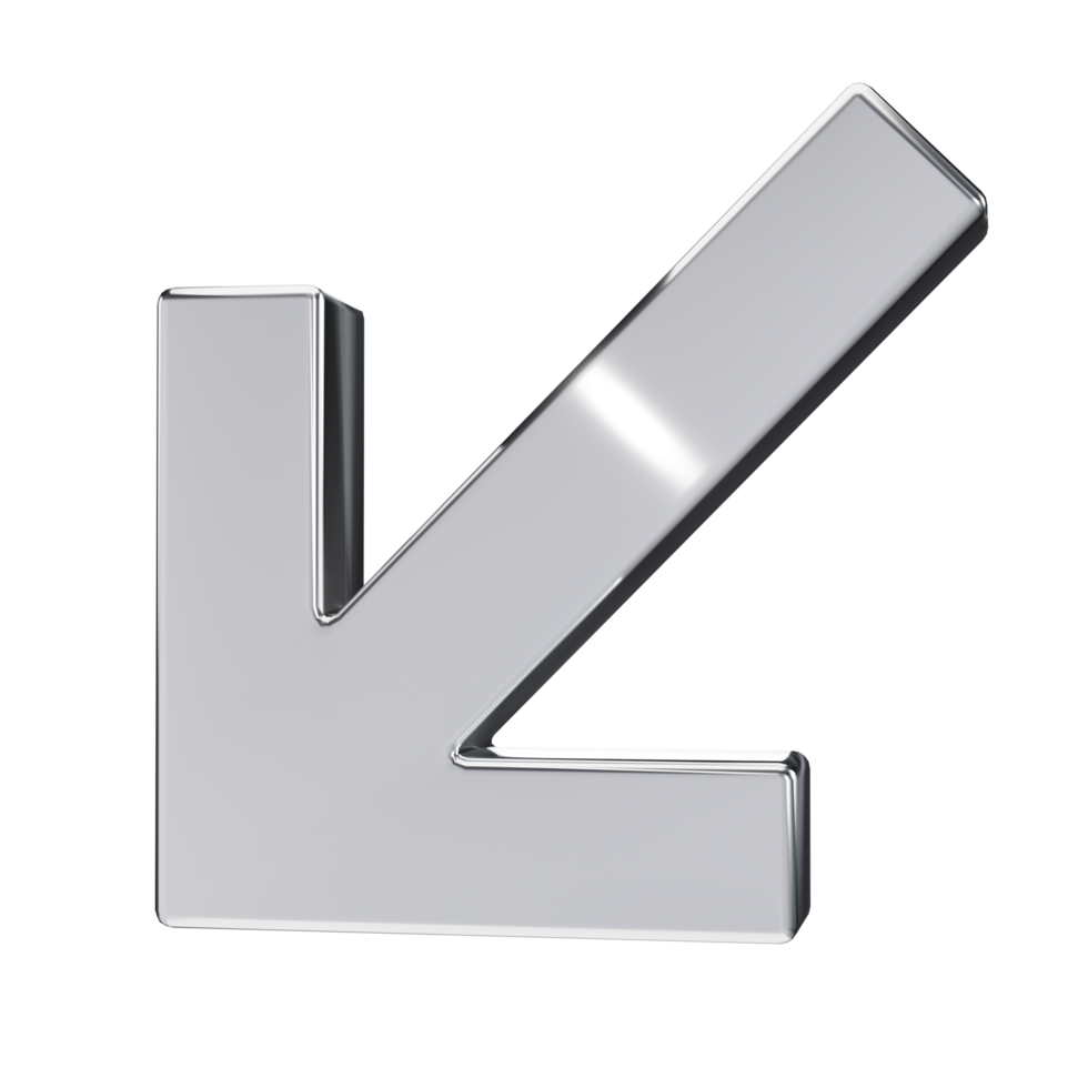 Y2K Chrome Bold Arrow png