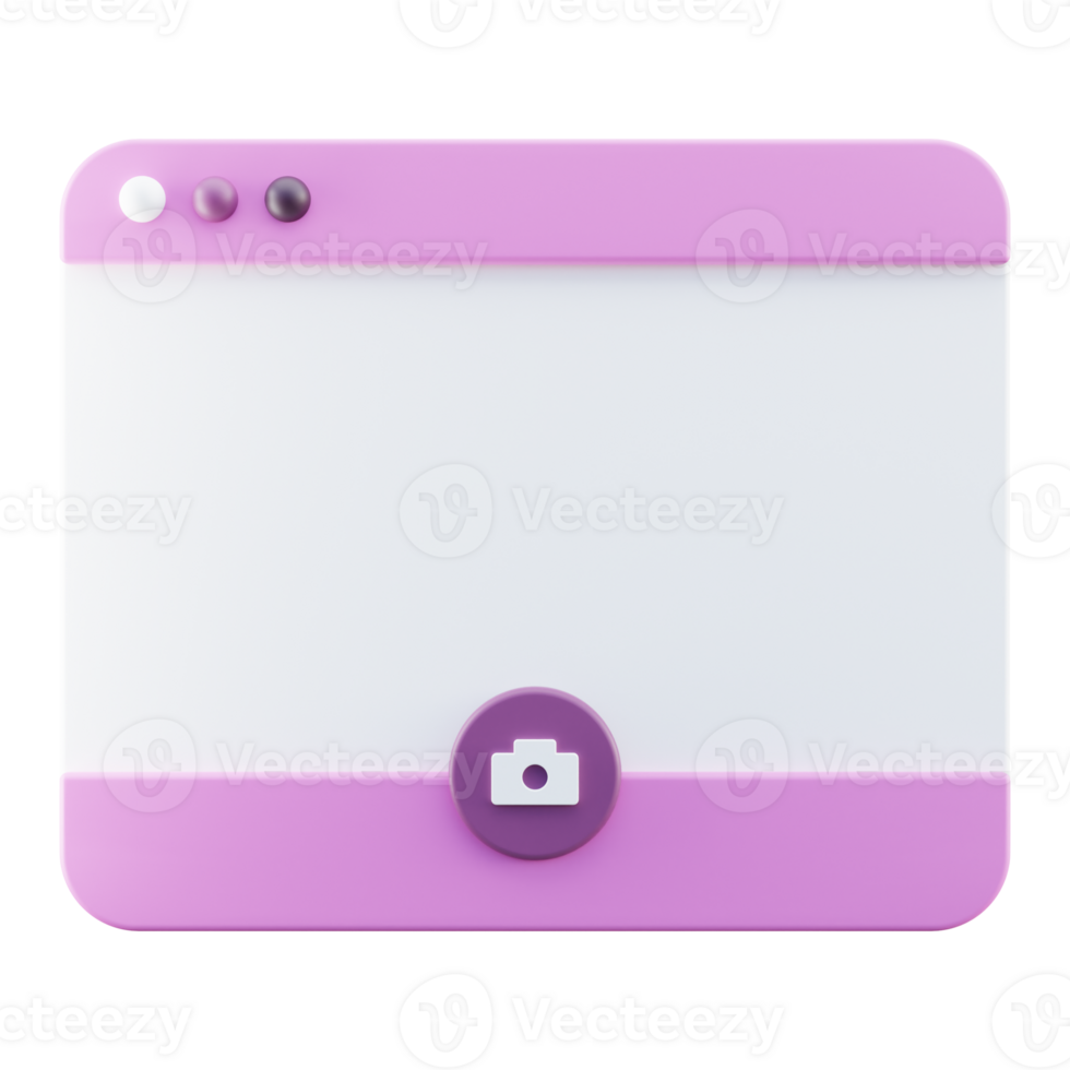 Online Meeting App User Interface 3D Render png