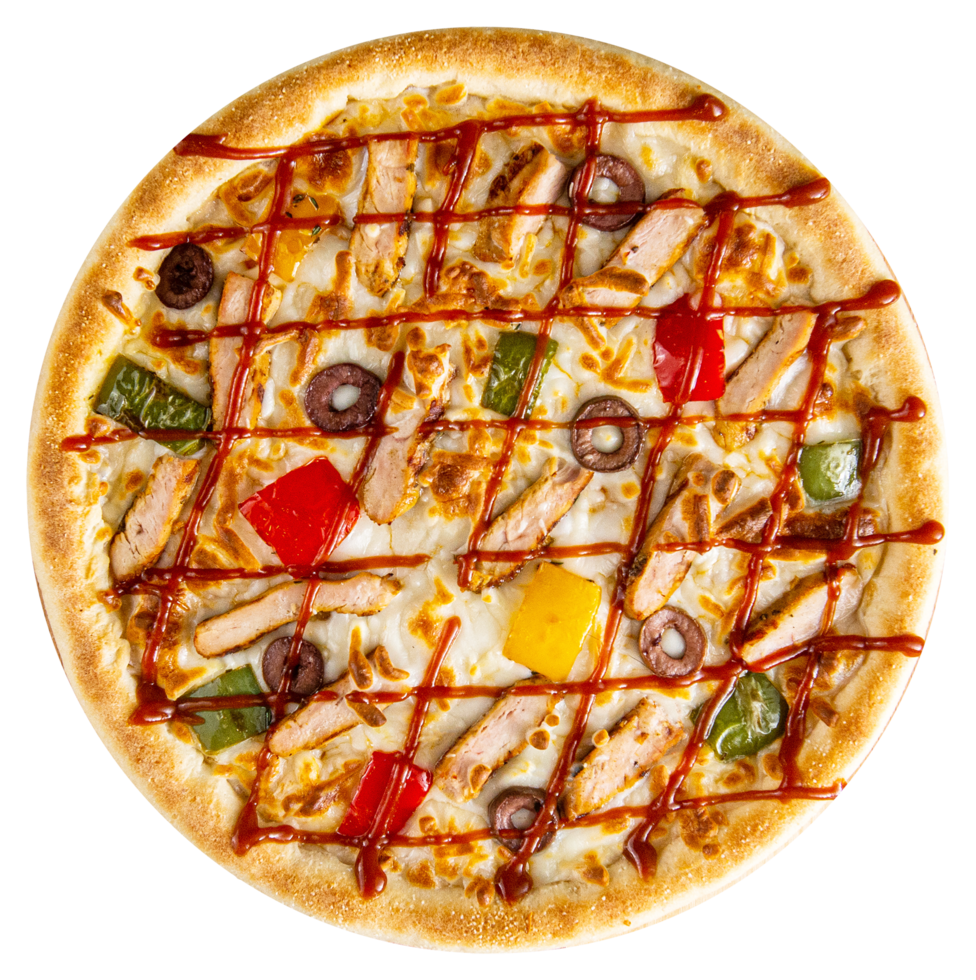 Tasty Chicken BBQ Pizza png