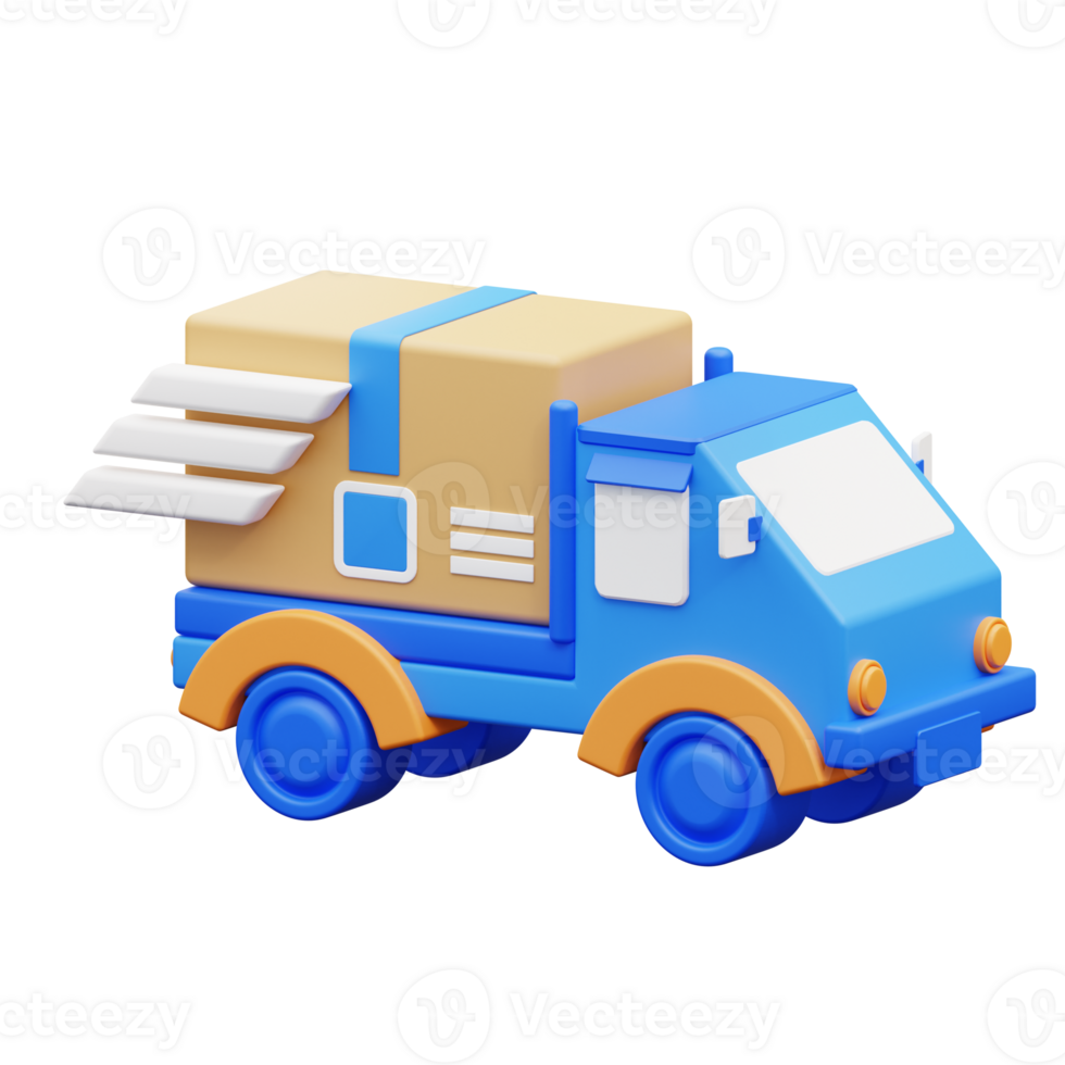 3d illustration fast delivery by car png