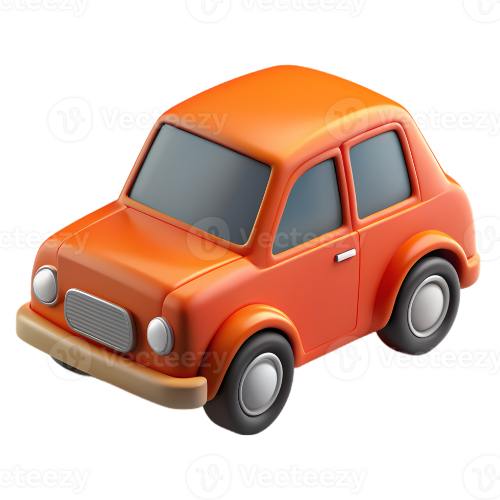 Orange 3d car icon for modern interface design, suitable for web, apps, and creative projects png