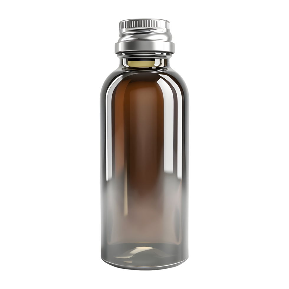 Empty Glass Oil Bottle on Transparent background png