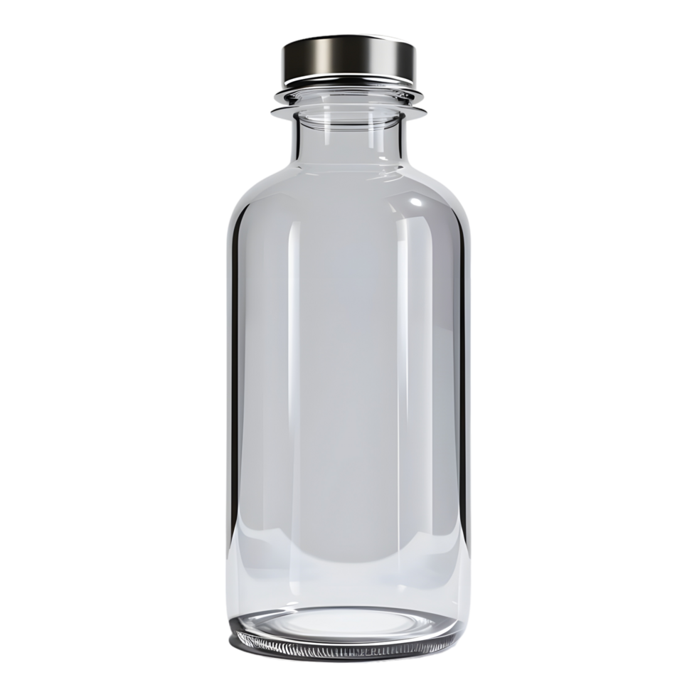 Empty Glass Oil Bottle on Transparent background png