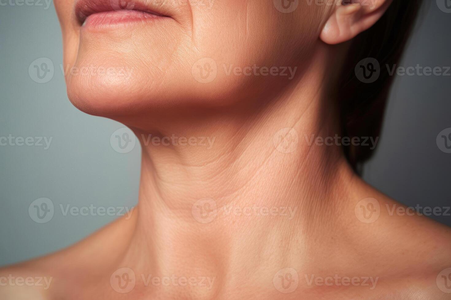 Close-Up of Woman's Jawline and Neck photo