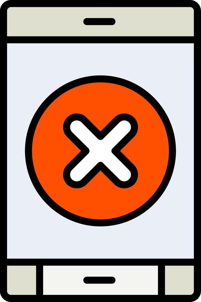 Delete Button Line Filled Icon vector