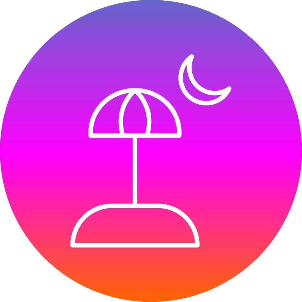 Beach Line Gradient Circle Icon vector