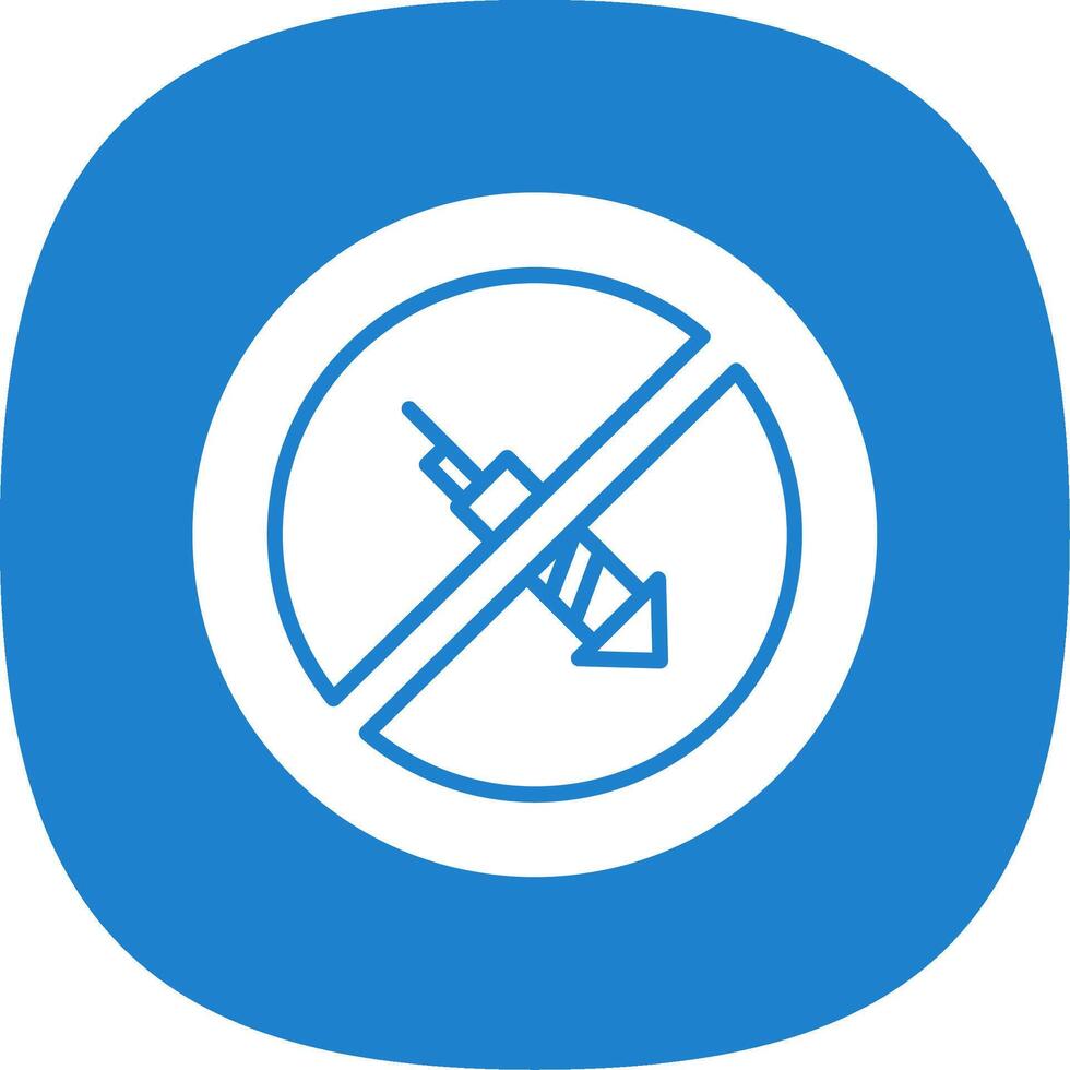 No Firework Glyph Curve Icon Design vector