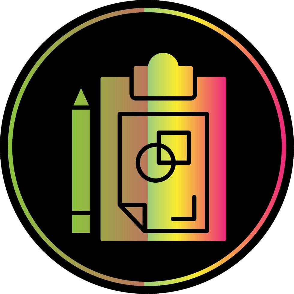 Sketching Glyph Due Color Icon Design vector
