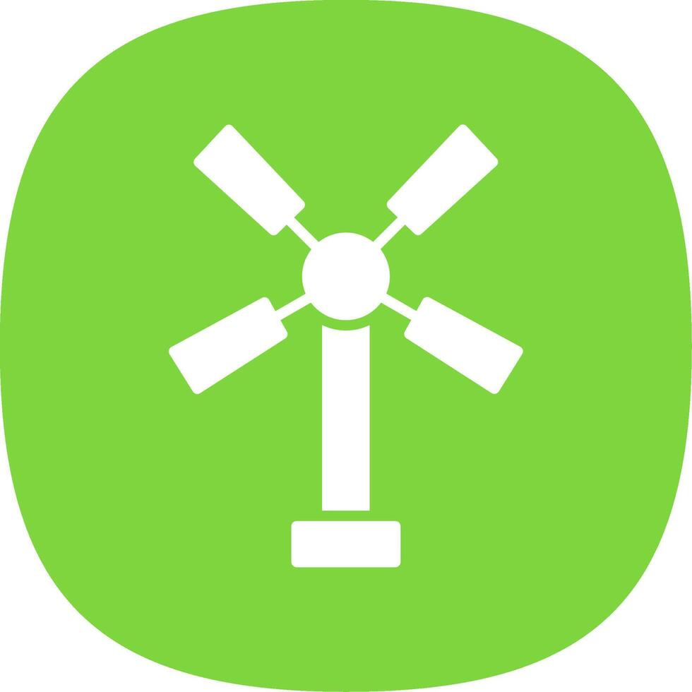Windmill Glyph Curve Icon Design vector
