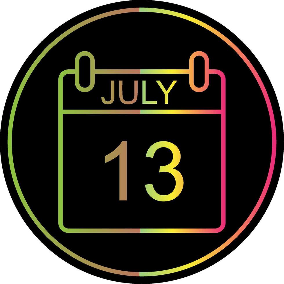 July Line Gradient Due Color Icon Design vector