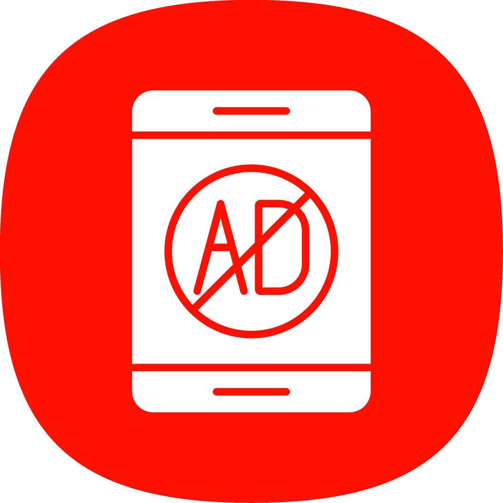 Ad Blocker Glyph Curve Icon Design vector