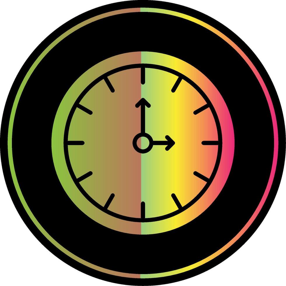 Clock Glyph Due Color Icon Design vector