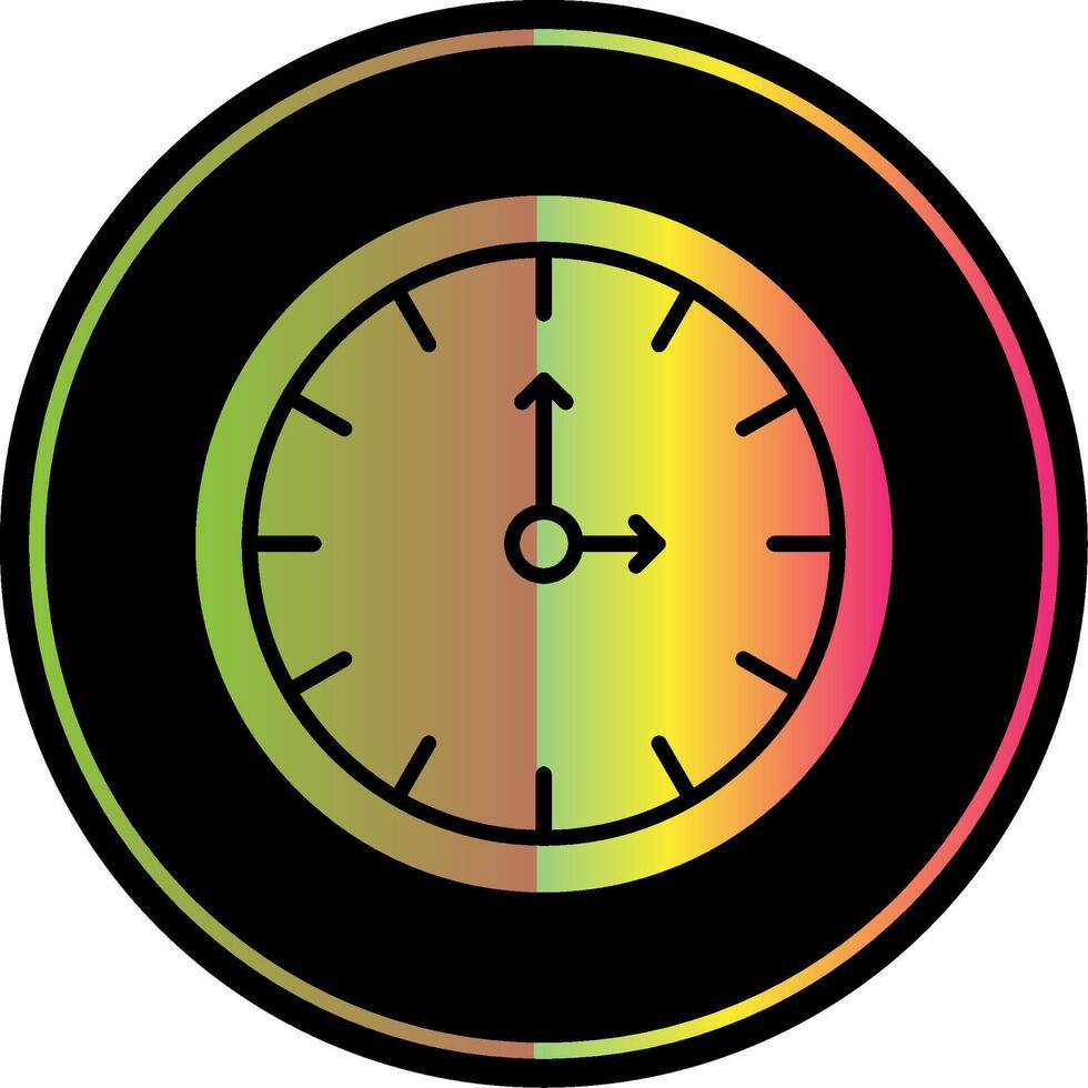 Clock Glyph Due Color Icon Design vector