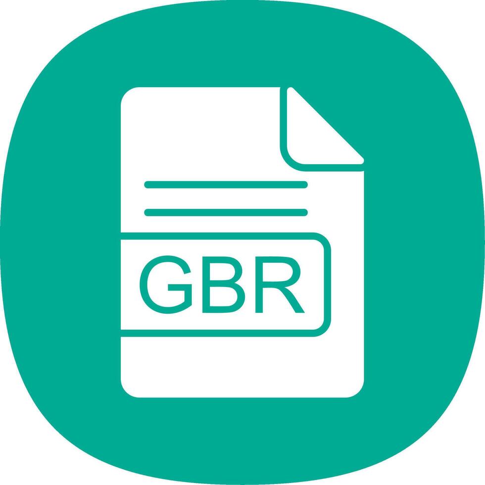 GBR File Format Glyph Curve Icon Design vector