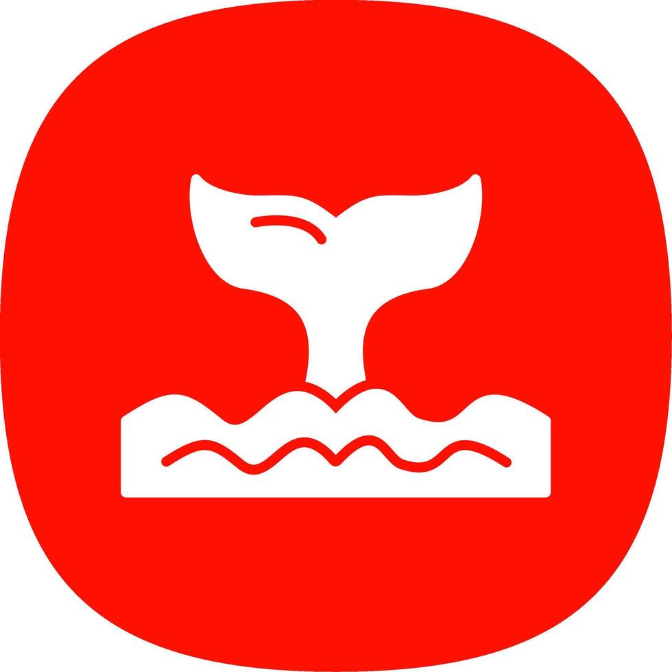 Whale Glyph Curve Icon Design vector