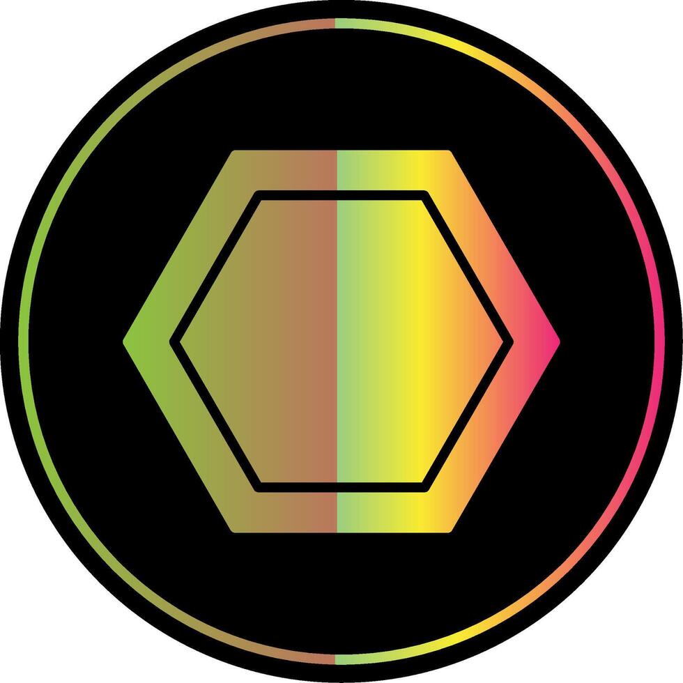 Hexagon Glyph Due Color Icon Design vector
