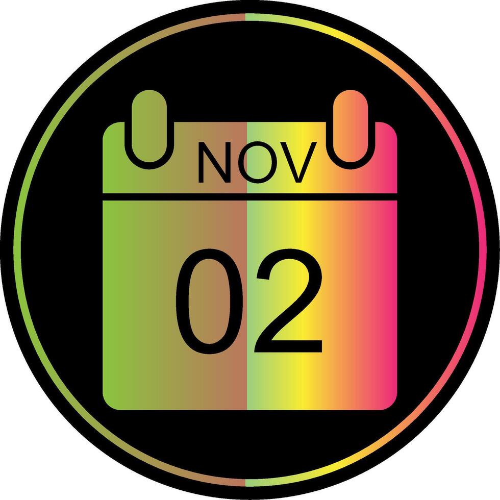 November Glyph Due Color Icon Design vector