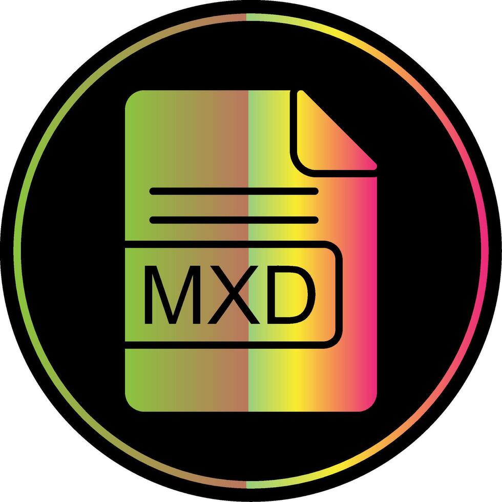 MXD File Format Glyph Due Color Icon Design vector