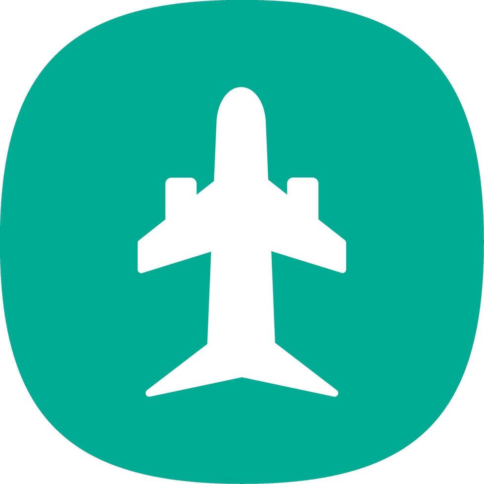 Plane Glyph Curve Icon Design vector