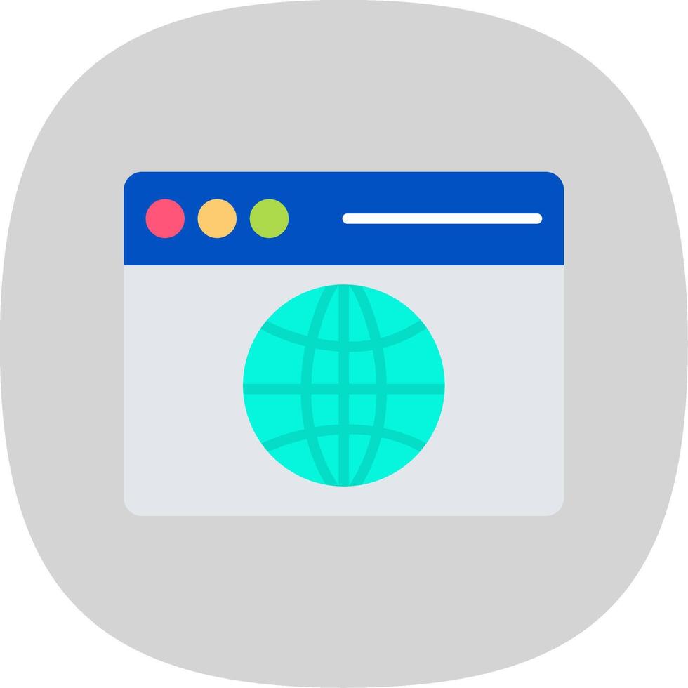 Web Browser Flat Curve Icon Design vector