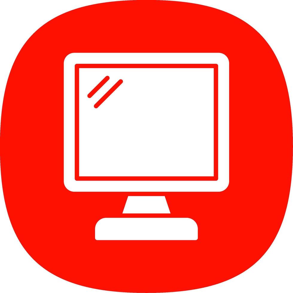 Monitor Screen Glyph Curve Icon Design vector