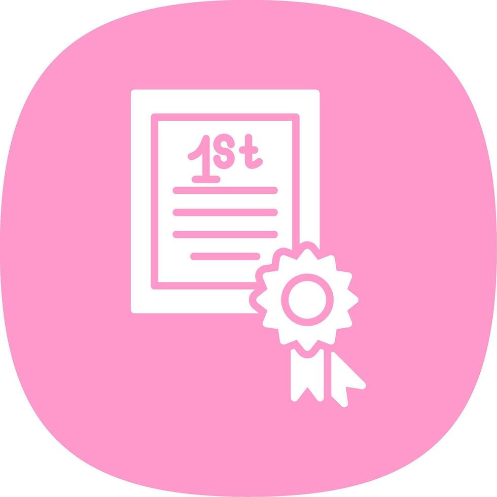 Certificate Glyph Curve Icon Design vector