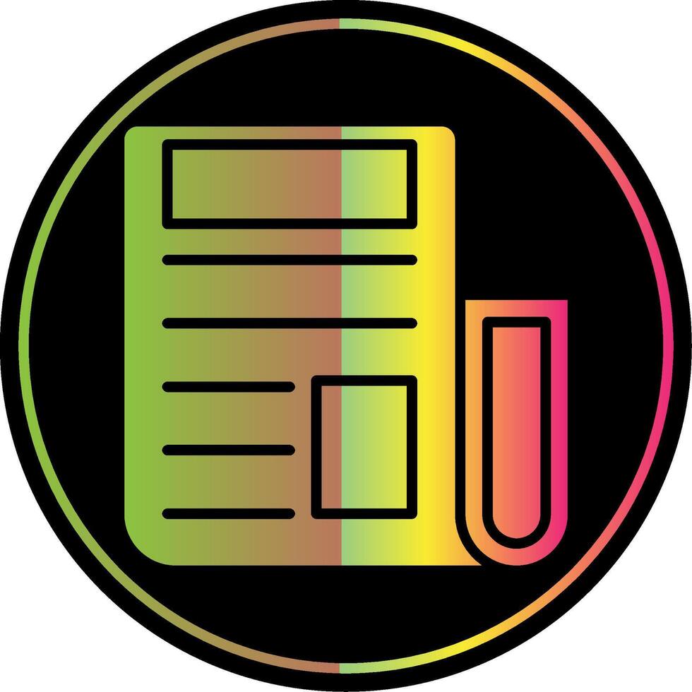 Newspaper Glyph Due Color Icon Design vector