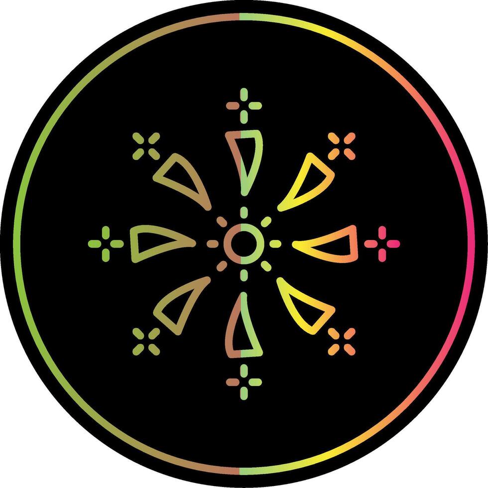 Firework Line Gradient Due Color Icon Design vector