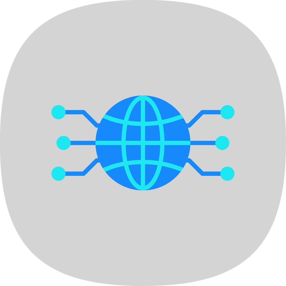 Global Network Flat Curve Icon Design vector