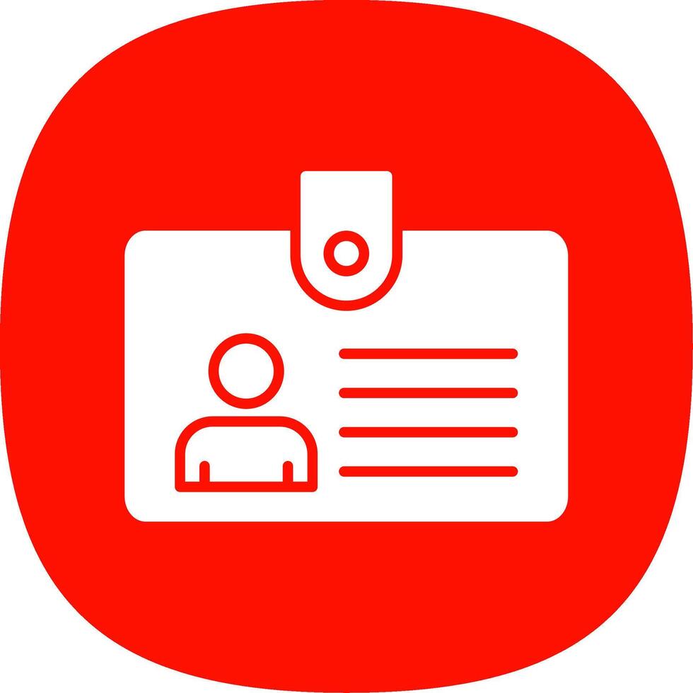 Id Card Glyph Curve Icon Design vector