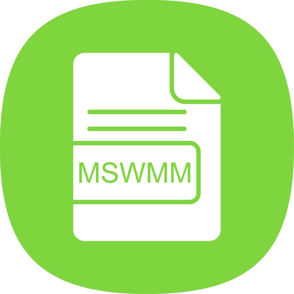 MSWMM File Format Glyph Curve Icon Design vector