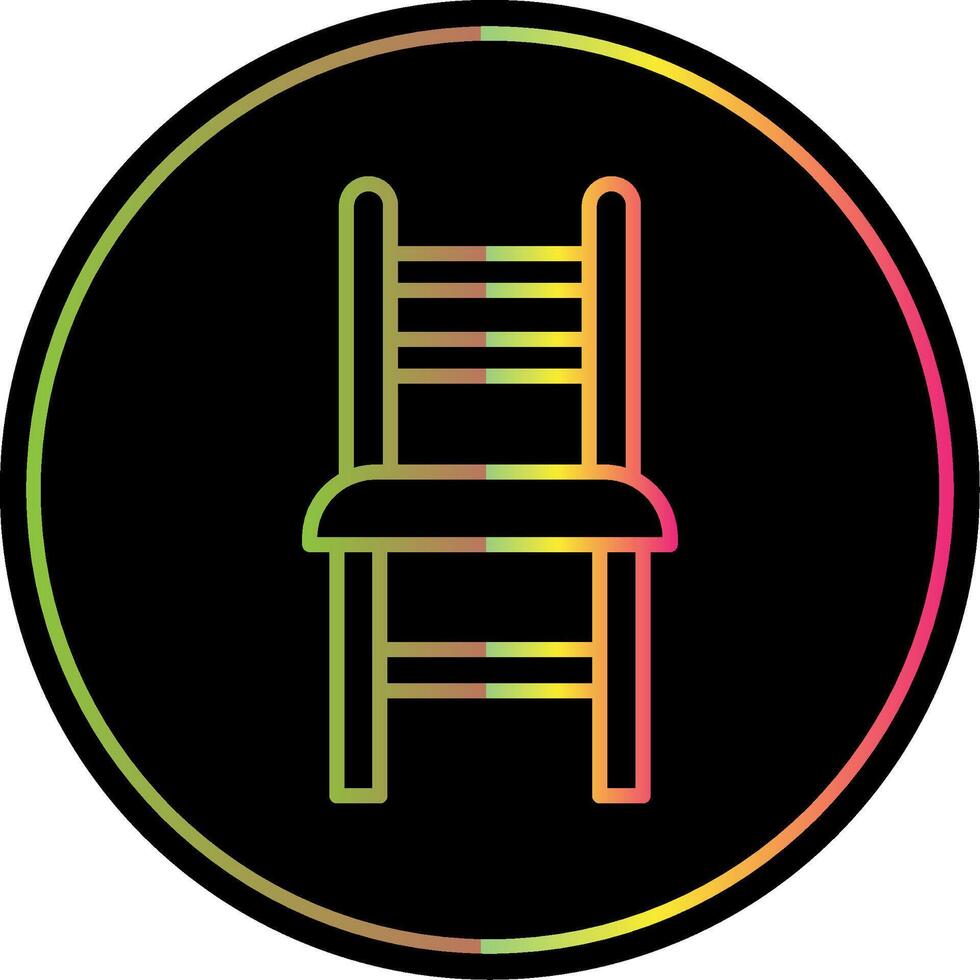Dining Chair Line Gradient Due Color Icon Design vector